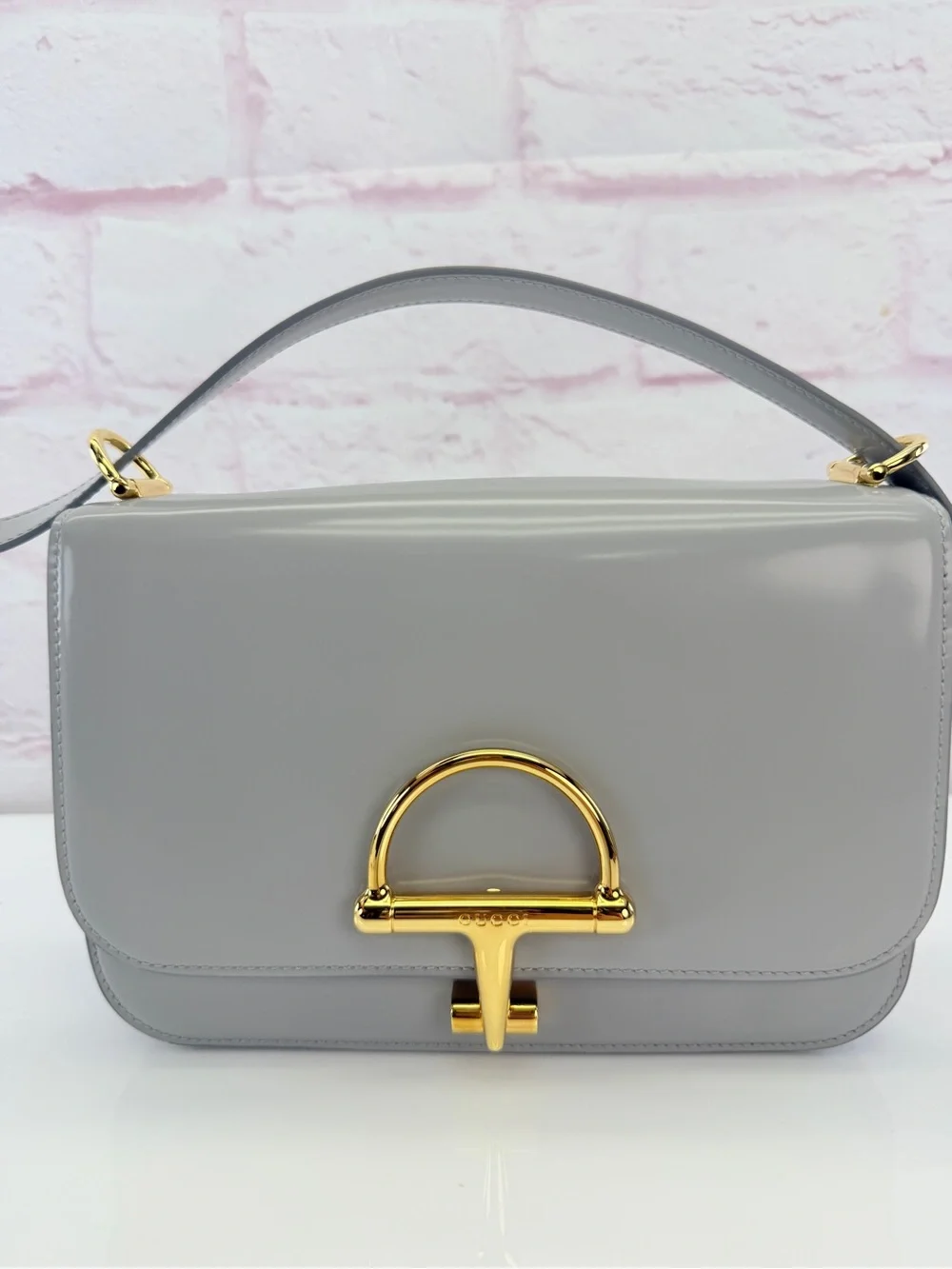 Gucci New Calfskin Siena Shoulder Bag Grey
